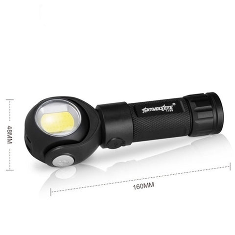 SKYWOLFEYE  Lamp Head 360 Degree Rotation USB Rechargeable LED Glare Flashlight With Magnet COB Work Light, Without Battery, With An 18650 Battery, With An 26650 Battery