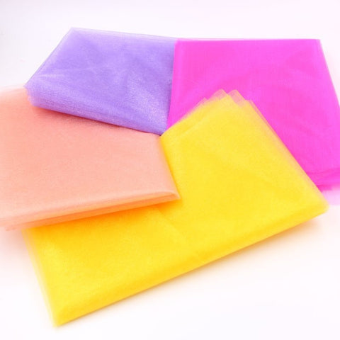 3pcs Tulle Roll Crystal Fabric Organza Tulle Roll Spool Decoration for Wedding Birthday Party, Size:2.5mx48cm, Red, Dark Pink, Light Pink, Light Purple, Dark Purple, Sky Blue, Royal Blue, White, Yellow, Green, Orange, Black, Rose Red