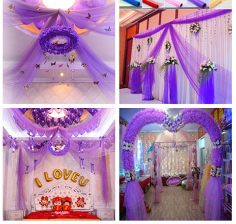 3pcs Tulle Roll Crystal Fabric Organza Tulle Roll Spool Decoration for Wedding Birthday Party, Size:2.5mx48cm, Red, Dark Pink, Light Pink, Light Purple, Dark Purple, Sky Blue, Royal Blue, White, Yellow, Green, Orange, Black, Rose Red