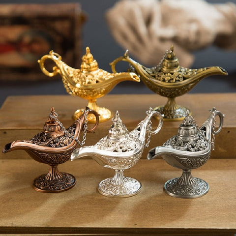 Aladdin Magic Lamp Metal Crafts Wish Lamp Aromatherapy Home Creative Decoration Gift