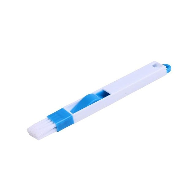 2 PCS  Mini Cleaning Brush with Detachable Dustpan for Window Groove Keyboard Corner Crannies, 2 PCS Blue, 2 PCS Black