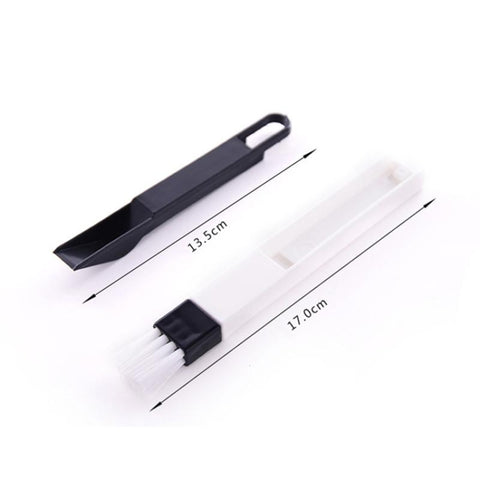 2 PCS  Mini Cleaning Brush with Detachable Dustpan for Window Groove Keyboard Corner Crannies, 2 PCS Blue, 2 PCS Black
