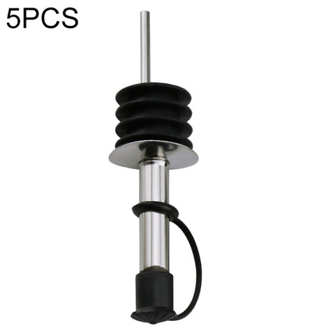 5 PCS Glass Bottle Stopper Stainless Steel Oil Stopper Silicone Stopper, White Hat Straight Mouth, White Hat Automatic Cap, Black Hat Straight Mouth, Black Hat Automatic Cap