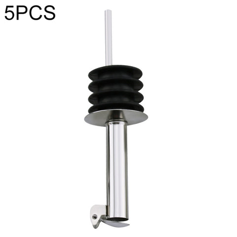 5 PCS Glass Bottle Stopper Stainless Steel Oil Stopper Silicone Stopper, White Hat Straight Mouth, White Hat Automatic Cap, Black Hat Straight Mouth, Black Hat Automatic Cap