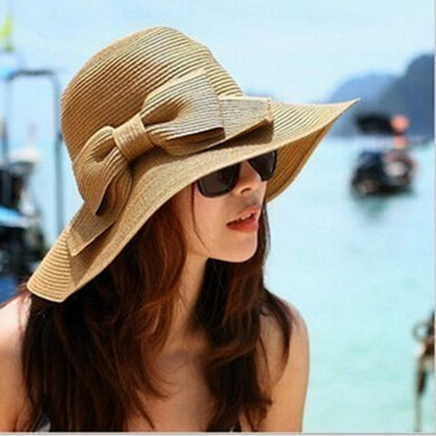 Girls Large Wide Brim Vintage Floppy Summer Beach Sports Cap Straw Hat Summer Travel Hat