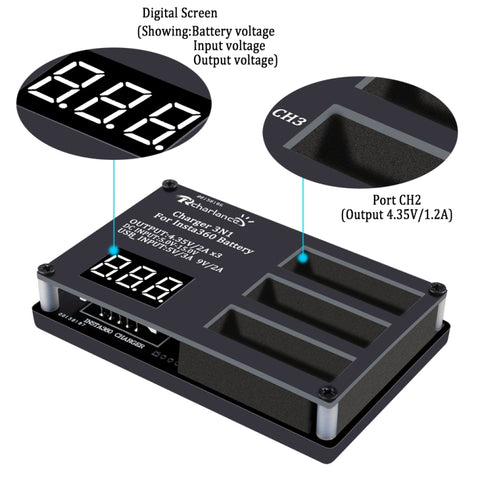 Micro USB 3 PCS Battery Charger for Insta360 ONE X Panoramic Camera, Eu Plug, Us Plug