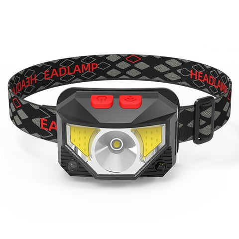 T09-COB LED Glare Headlight Outdoor Lighting USB Charging Sensor Red Light Night Running Mini Fishing Headlight, T09-COB