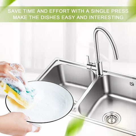 Press Soap Dispenser Kitchen Detergent Wash Presser, Gray, Silver
