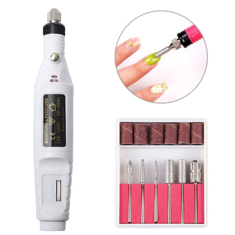 1 Set Power Professional Electric Manicure Machine Pen Pedicure Nail File Nail Tools 6 bits Drill Nail Drill Machine, US Plug Rose Red, US Plug Blue, US Plug White, EU Plug White, EU Plug Rose Red, EU Plug Black, EU Plug Green, EU Plug Pink, EU Plug Blue