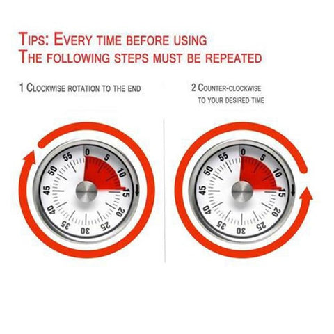Kitchen Timer Countdown Timer with Magnetic Stainless Steel Timer, 8cm Red, 6cm Black