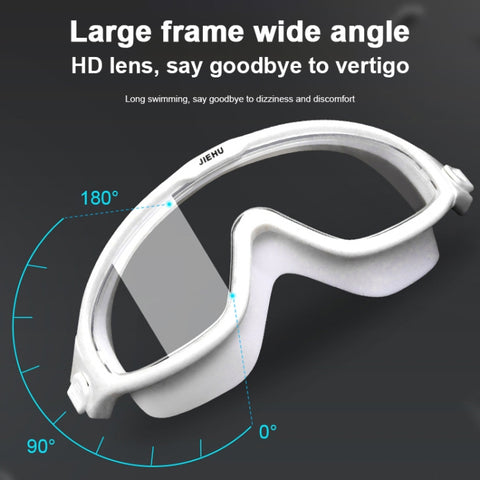 JIEHU JH8208DMJS Large Frame Waterproof and Anti-fog High-definition Eye Protection Swimming Goggles, JH8208DMJS(Smoke Green White), JH8208DMJS(Smoke Black), JH8208DMJS(Transparent White), JH8208DMJS(Transparent Pink), JH8208DMJS(Transparent Green)