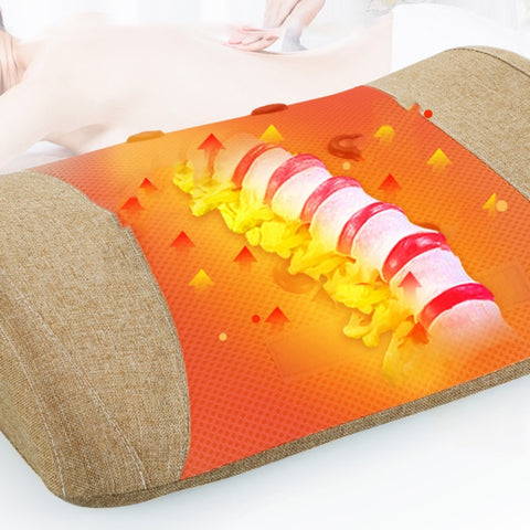 Heating Pulse Acupuncture Waist Massager Multifunctional Household Lumbar Disc Automatic Traction Device, US Plug, EU Plug