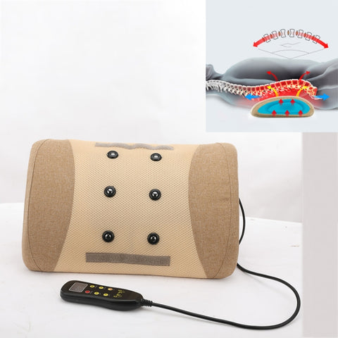Heating Pulse Acupuncture Waist Massager Multifunctional Household Lumbar Disc Automatic Traction Device, US Plug, EU Plug