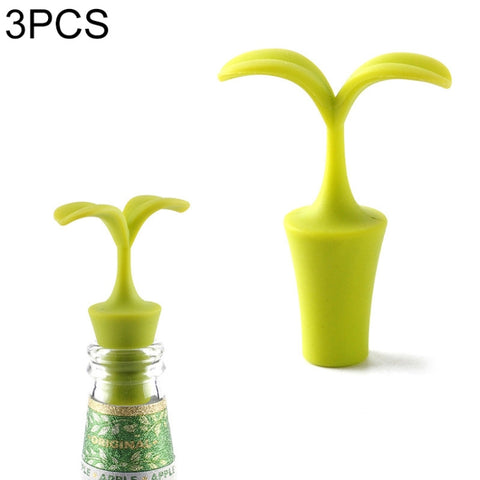 3 PCS Creative Wine Drink Preservation Stopper Flower Silicone Wine Stopper, 3 PCS Rose Stopper, 3 PCS Red Sun Flower Beer Stopper, 3 PCS Leaf Beer Stopper