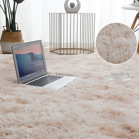 Luxury Rectangle Square Soft Artificial Wool Sheepskin Fluffy Rug Fur Carpet, 120x160cm