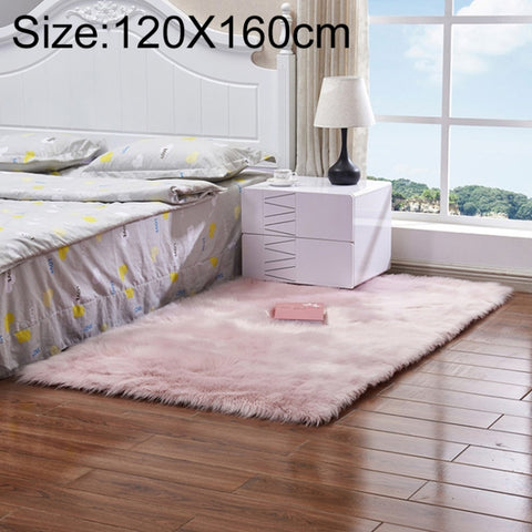 Luxury Rectangle Square Soft Artificial Wool Sheepskin Fluffy Rug Fur Carpet, 120x160cm
