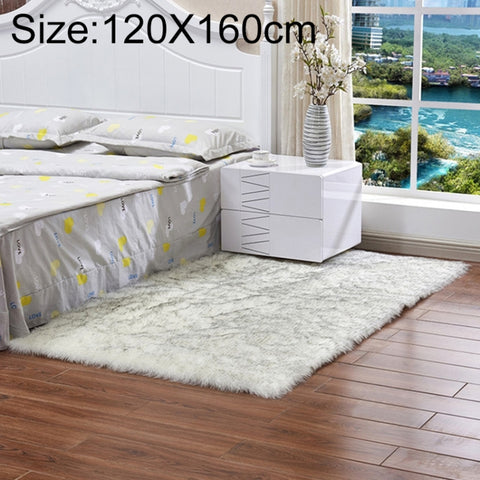 Luxury Rectangle Square Soft Artificial Wool Sheepskin Fluffy Rug Fur Carpet, 120x160cm