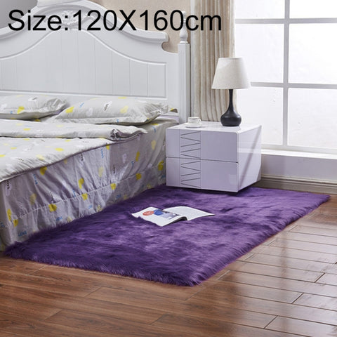 Luxury Rectangle Square Soft Artificial Wool Sheepskin Fluffy Rug Fur Carpet, 120x160cm