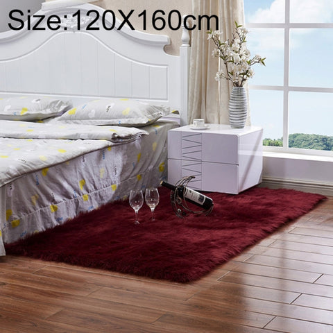 Luxury Rectangle Square Soft Artificial Wool Sheepskin Fluffy Rug Fur Carpet, 120x160cm