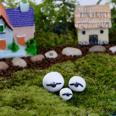 3 PCS Sheep Shape Sand Table Model Decoration Craft Landscape