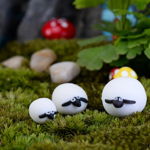 3 PCS Sheep Shape Sand Table Model Decoration Craft Landscape