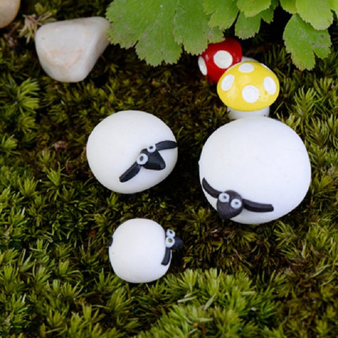 3 PCS Sheep Shape Sand Table Model Decoration Craft Landscape