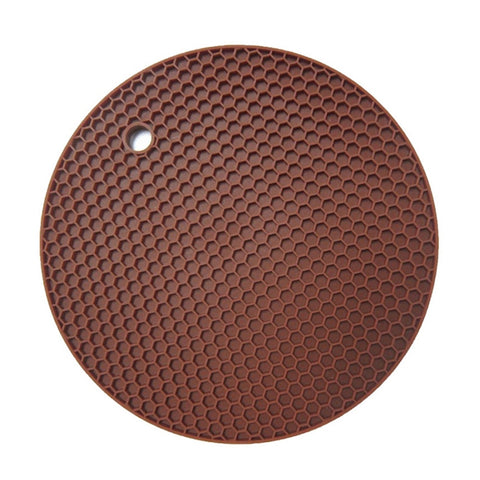 Honeycomb Silicone Round Non-slip Heat Resistant Mat, Size: 18x18x0.8cm, Honeycomb Silicone Mat