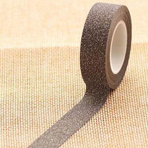 Flash Washi Sticky Paper Tape Label DIY Decorative Tape, Length: 10m, Golden Yellow, Rose Red, Sky Blue, Skin Pink, Orange, Green, Pink, Silver, Royal Blue, Coffee, Black, Floral, Light Gold, Jasper, Dark Blue