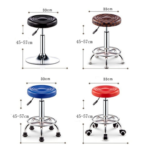 Adjustable Beauty Barber Shop Bar Lift Pulley Stool Movable Stool Chair