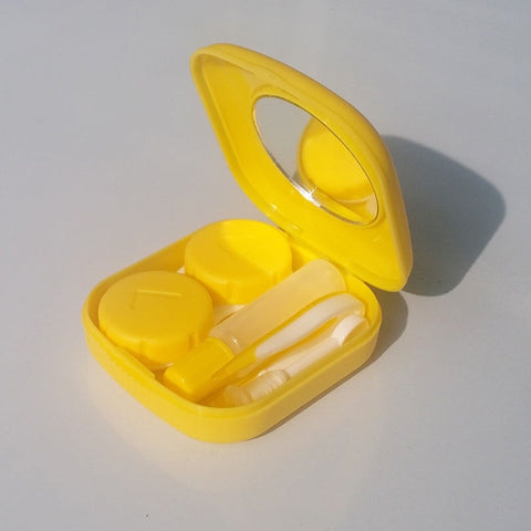 5PCS/Set Mini Square Plastic Contact Lens Case with Mirror