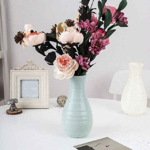 Modern Simple Plastic Flower Vase Creative Desktop Decoration Ornaments, 10.5 x 20 cm