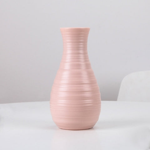 Modern Simple Plastic Flower Vase Creative Desktop Decoration Ornaments, 10.5 x 20 cm