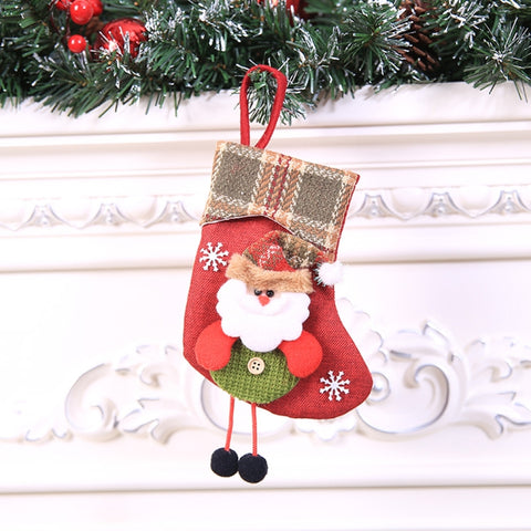 Mini Christmas Stockings Gift Bags Christmas Decorations for Home Festival Party