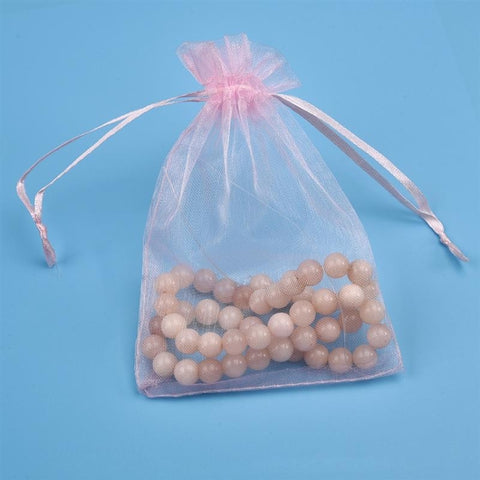 100 PCS Gift Bags Jewelry Organza Bag Wedding Birthday Party Drawable Pouches, 7X9cm