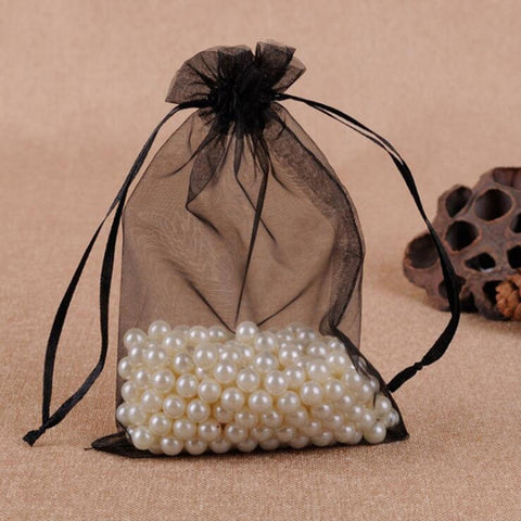 100 PCS Gift Bags Jewelry Organza Bag Wedding Birthday Party Drawable Pouches, 7X9cm