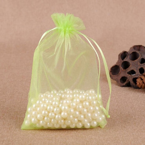 100 PCS Gift Bags Jewelry Organza Bag Wedding Birthday Party Drawable Pouches, 7X9cm