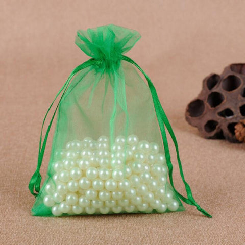 100 PCS Gift Bags Jewelry Organza Bag Wedding Birthday Party Drawable Pouches, 7X9cm