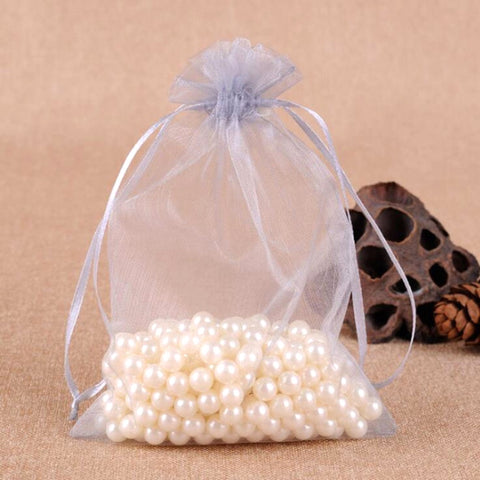 100 PCS Gift Bags Jewelry Organza Bag Wedding Birthday Party Drawable Pouches, 20x30cm