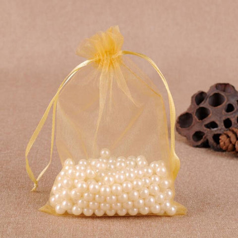 100 PCS Gift Bags Jewelry Organza Bag Wedding Birthday Party Drawable Pouches, 20x30cm