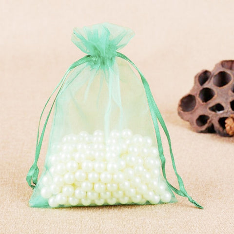 100 PCS Gift Bags Jewelry Organza Bag Wedding Birthday Party Drawable Pouches, 20x30cm