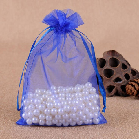 100 PCS Gift Bags Jewelry Organza Bag Wedding Birthday Party Drawable Pouches, 20x30cm