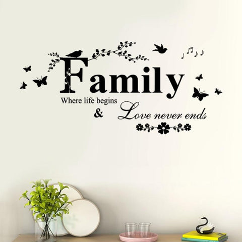 Family English Letter Creative Living Room Porch Decoration Background Wall Stickers, Family English Letter