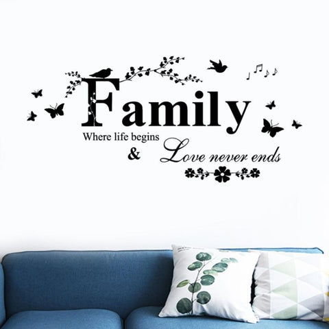 Family English Letter Creative Living Room Porch Decoration Background Wall Stickers, Family English Letter