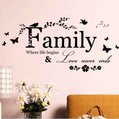 Family English Letter Creative Living Room Porch Decoration Background Wall Stickers, Family English Letter