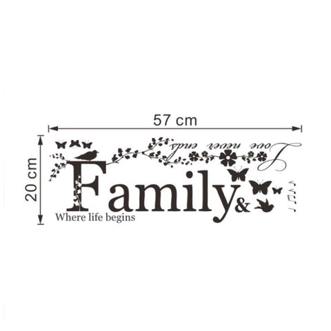 Family English Letter Creative Living Room Porch Decoration Background Wall Stickers, Family English Letter