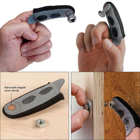 5pcs / Set Maintenance Construction Tool Multi-function Magnetic Suction Small Screw Nails Finger Sleeve, Magnetic Screw Finger Sleeve