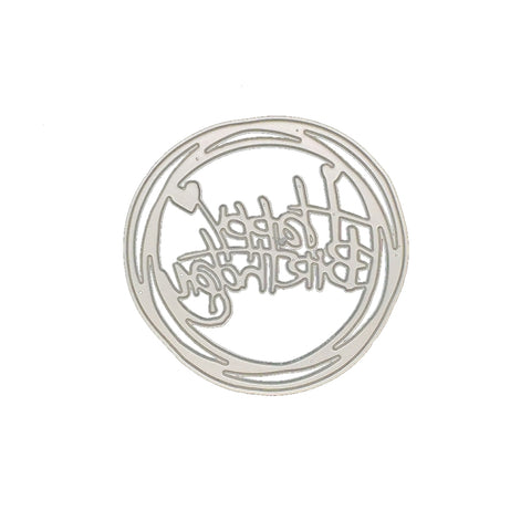 Round Happy Birthday Knife Die DIY Clip Book Album Greeting Card Making Stencil, Round Happy Birthday Shape