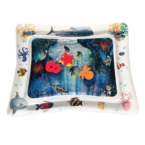 Baby Inflatable Aquarium Water Playing Cushion Prostrate Pad Toy Mat, Light Blue 66*50cm, White 60*50cm, Blue 60*50cm