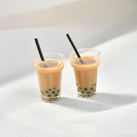 3 PCS Miniature Food Toy Scene Model Mini Simulation Pearl Milk Tea