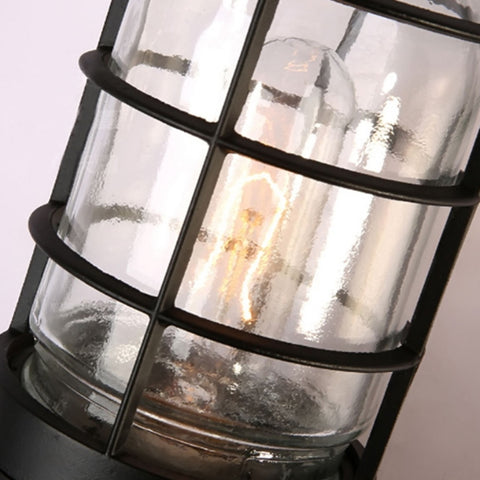 Retro Industrial Cage Wall Lamp Attic Interior Lighting Iron Copper Wall Lamp without Bulb, Black, Bronze